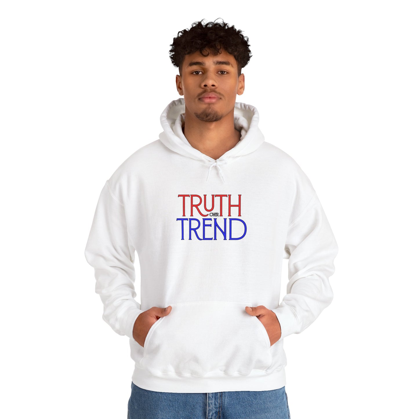 Truth over Trend Hooded Sweatshirt, Casual Unisex Hoodie, Comfort Wear, Gift for Friends, Street Style Apparel, Cozy Layering Piece