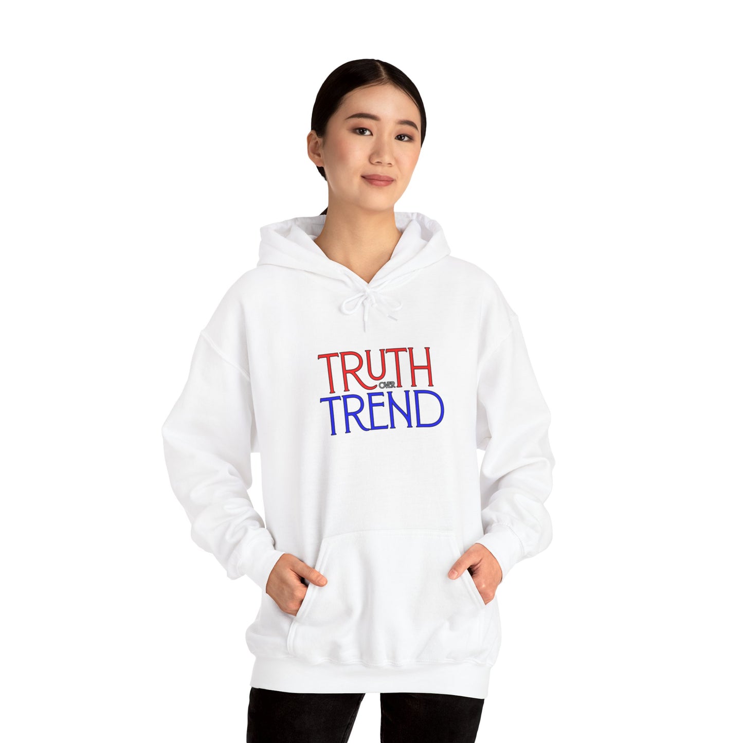 Truth over Trend Hooded Sweatshirt, Casual Unisex Hoodie, Comfort Wear, Gift for Friends, Street Style Apparel, Cozy Layering Piece